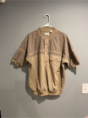 Vintage 90s The Men’s Store at Sears Short-Sleeve Henley Shirt in Khaki Brown